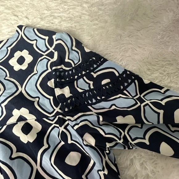 Crown & Ivy Blue and Black Geometric Blouse - Picture 8 of 11